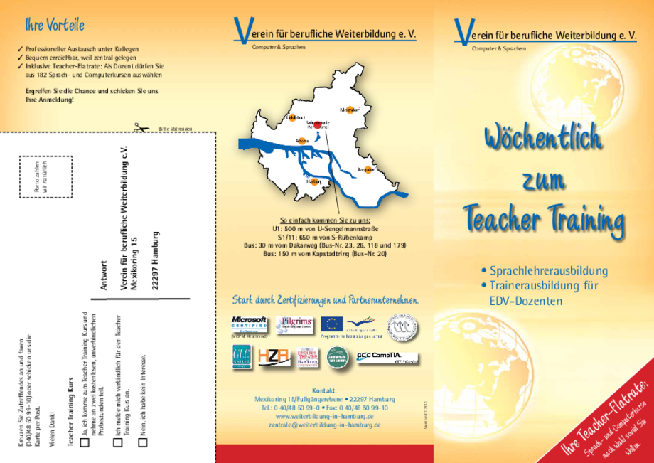 Broschüre zum Teacher Training für Sprachlehrer