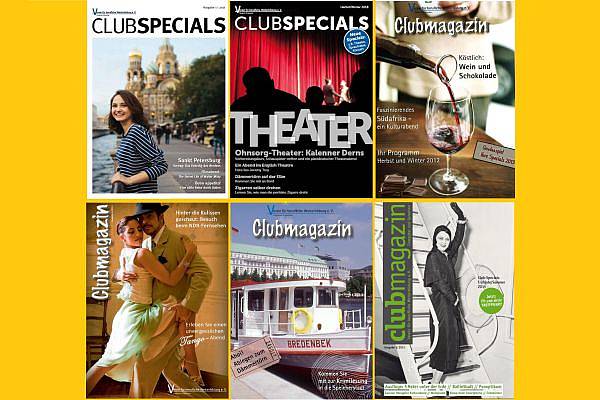 6 Titelblätter von ClubSpecials-Magazinen